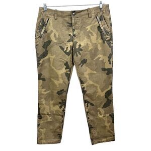 Joe's Womens Dayna Camo Pants Straight Leg Ankle Zip Pockets Olive Green Size 29